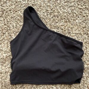 P'tula Black One-Shoulder Crop Top